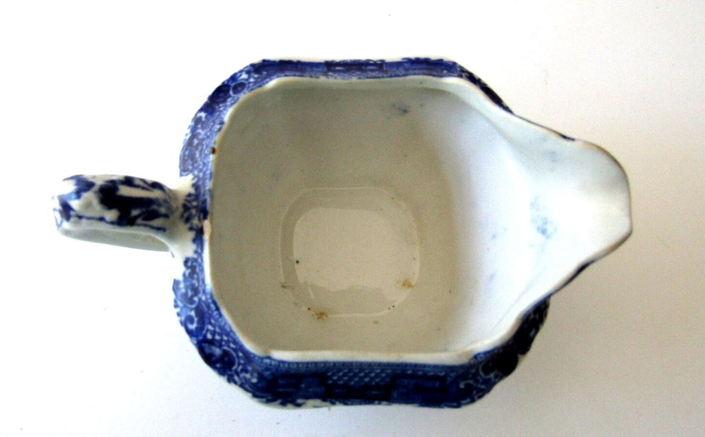 Antique Dudson Wilcox Till Blue Willow Scalloped Creamer Ironstone